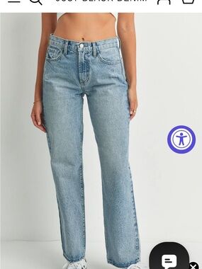 Just Black Medium Wash Straight Leg Jeans